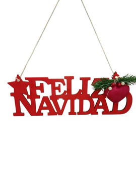 NAV.COLGANTE LETRAS FELIZ NAVIDAD 28CM 69368 ROJO