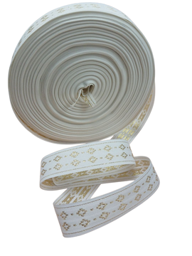 NAV.CINTA NAVIDAD ROMBO BLCO  25MM R50MTS P.P