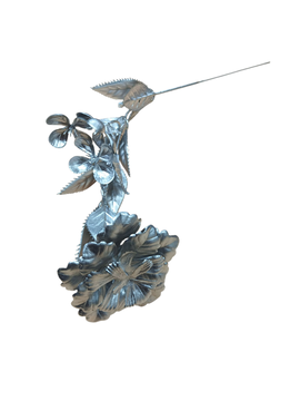 NAV.RAMA FLOR PLATA 35CM 81872 (OFERTA)