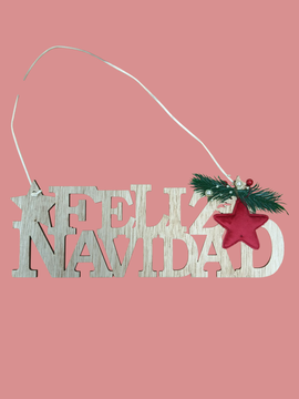 NAV.COLGANTE LETRAS FELIZ NAVIDAD 28CM 69368 BEIGE
