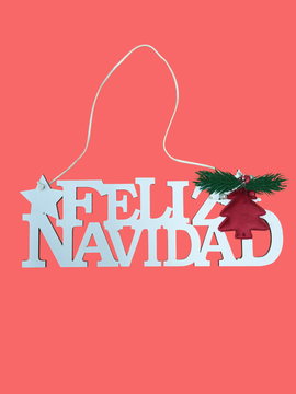 NAV.COLGANTE LETRAS FELIZ NAVIDAD 28CM 69368 BLANCO
