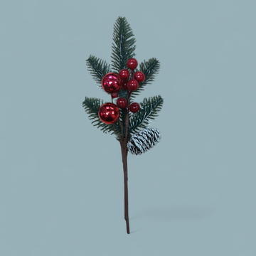 NAV.RAMA 33CM PIÑA C/2 ESFERA ROJA 76146-A