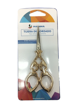 TIJERA BORDADO T05 REINA ORO/PLATA 12CM