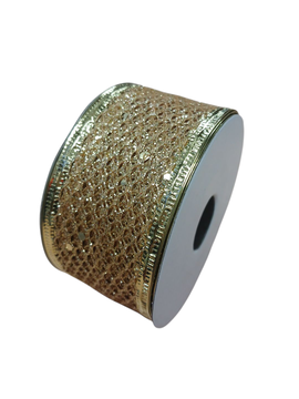 CINTA MALLA 3.8CM MD 10YDS ORO